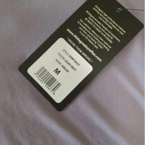 90 Degree By Reflex Lilac Short Sleeve Pullover Top, Size M, NWT - Picture 6 of 6